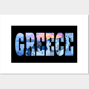 Greece Santorini Sunset Posters and Art